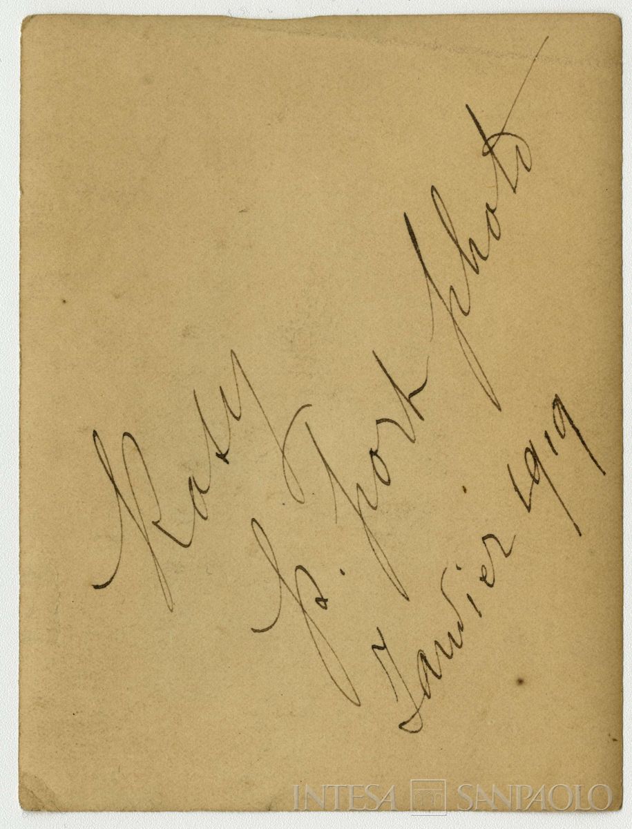 Toeplitz Rosa Maria Anna (Rosy) ritratta a mezzo busto, gennaio 1919 (fotografo sconosciuto), verso