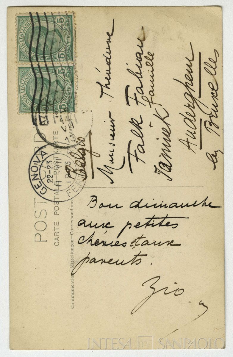 Toeplitz Sofia, Enrichetta (Rysia) e Rosa Maria Anna (Rosy) ritratte in studio fotografico, 1913 (fotografo sconosciuto), verso