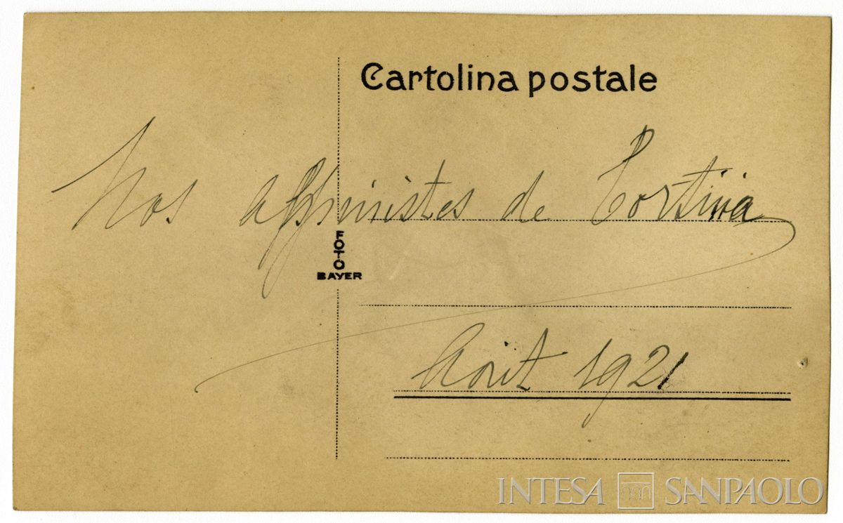 Toeplitz Sofia, Rosa Maria Anna (Rosy) e Enrichetta (Rysia) ritratte durante una passeggiata in montagna, agosto 1921 (fotografo sconosciuto), verso