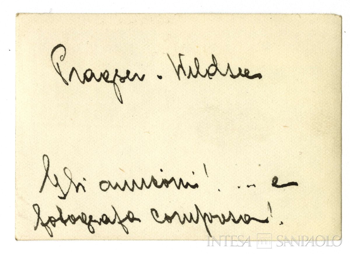 Gita della famiglia Toeplitz con Giuseppe Scavia al Lago Braies, 1922 circa (fotografo sconosciuto), verso