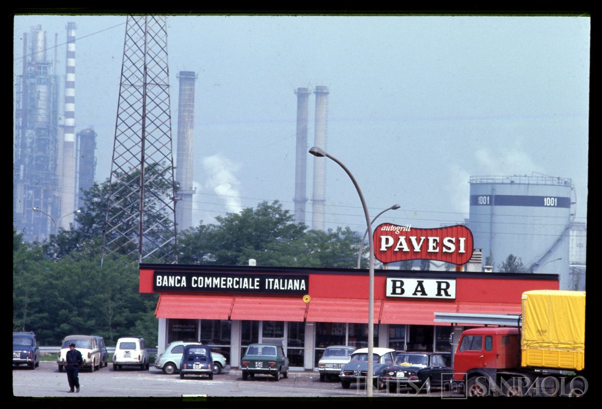 BCI, Pero: ufficio di cassa e cambi, area di servizio "Pero-Nord", autostrada Torino - Milano, post marzo 1972