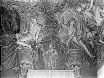 Palazzo Leoni Montanari, Galleria della Verità, particolare decorativo, 1956-1976 (Foto Tapparo & Trentin)
