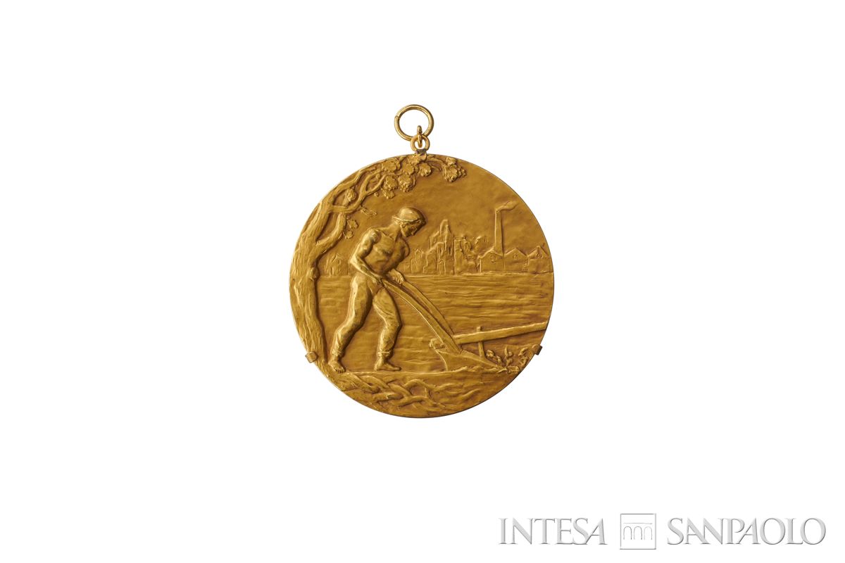 Medaglia del Personale alla Cassa di Risparmio delle Provincie Lombarde in occasione del suo 125° anniversario, 1948 (fronte)