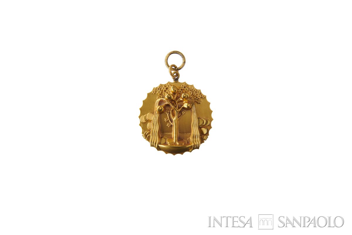 Adolfo Wildt, medaglia per il centenario della Cariplo, 1923 (fronte)