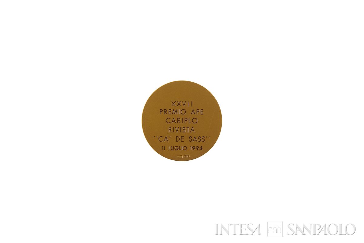 Medaglia premio conferita dall'Associazione per il progresso economico a Cariplo per la Rivista "Ca' de Sass", 1994 (fronte)
