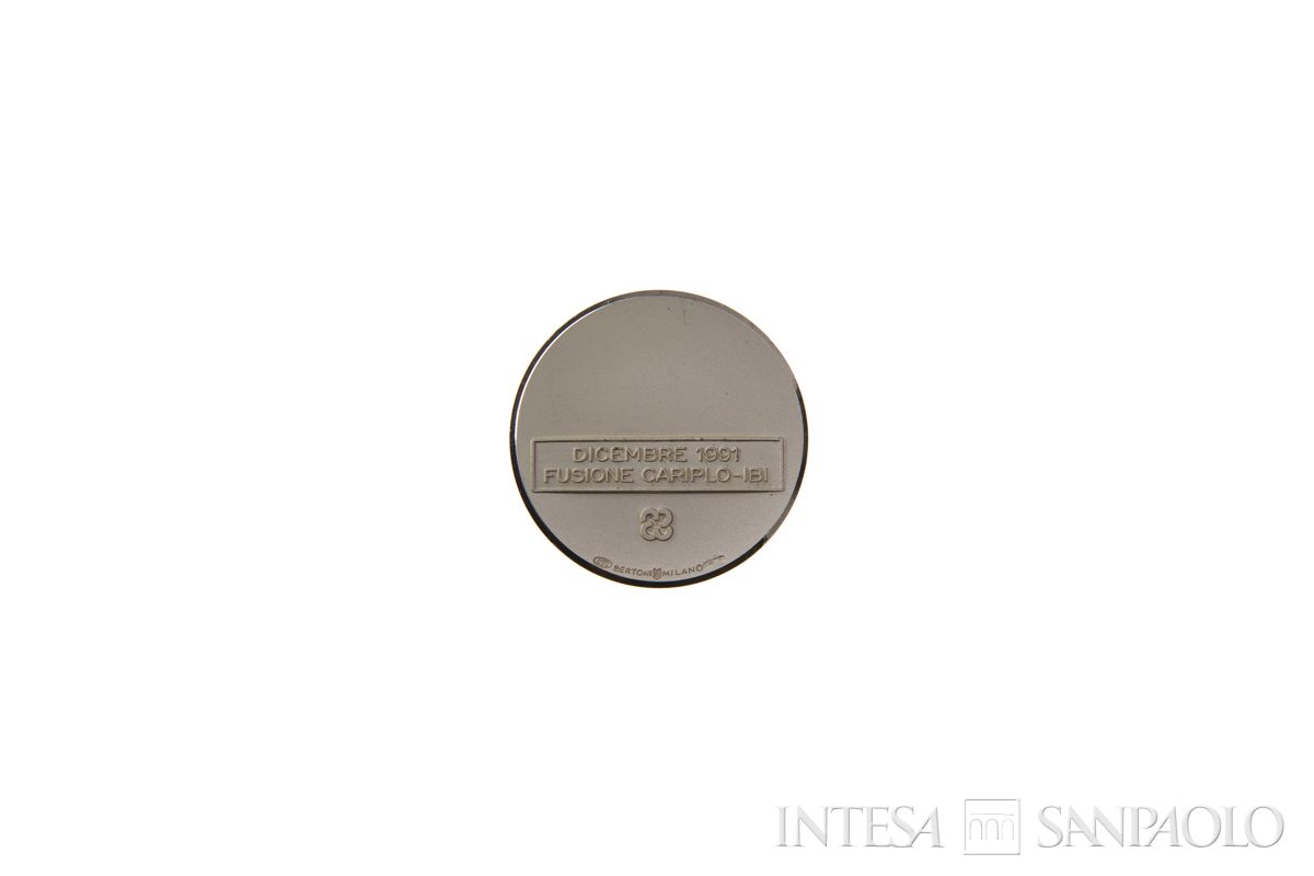 Medaglia celebrativa della fusione fra l'Istituto Bancario Italiano e Cariplo, 1991 (verso)