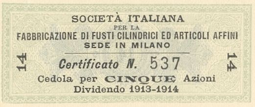 Italiana fabbricazione di fusti cilindrici ed articoli affini SA, certificati azionari al portatore - dettaglio b