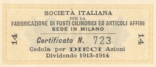 Italiana fabbricazione di fusti cilindrici ed articoli affini SA, certificati azionari al portatore - dettaglio c