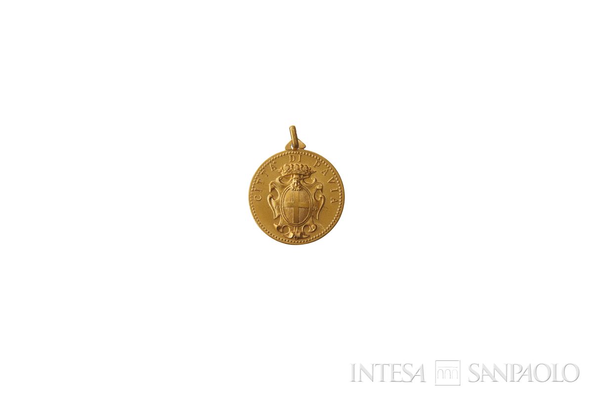 Medaglia di benemerenza conferita a Cariplo dalla Città di Pavia, 1958 (fronte)