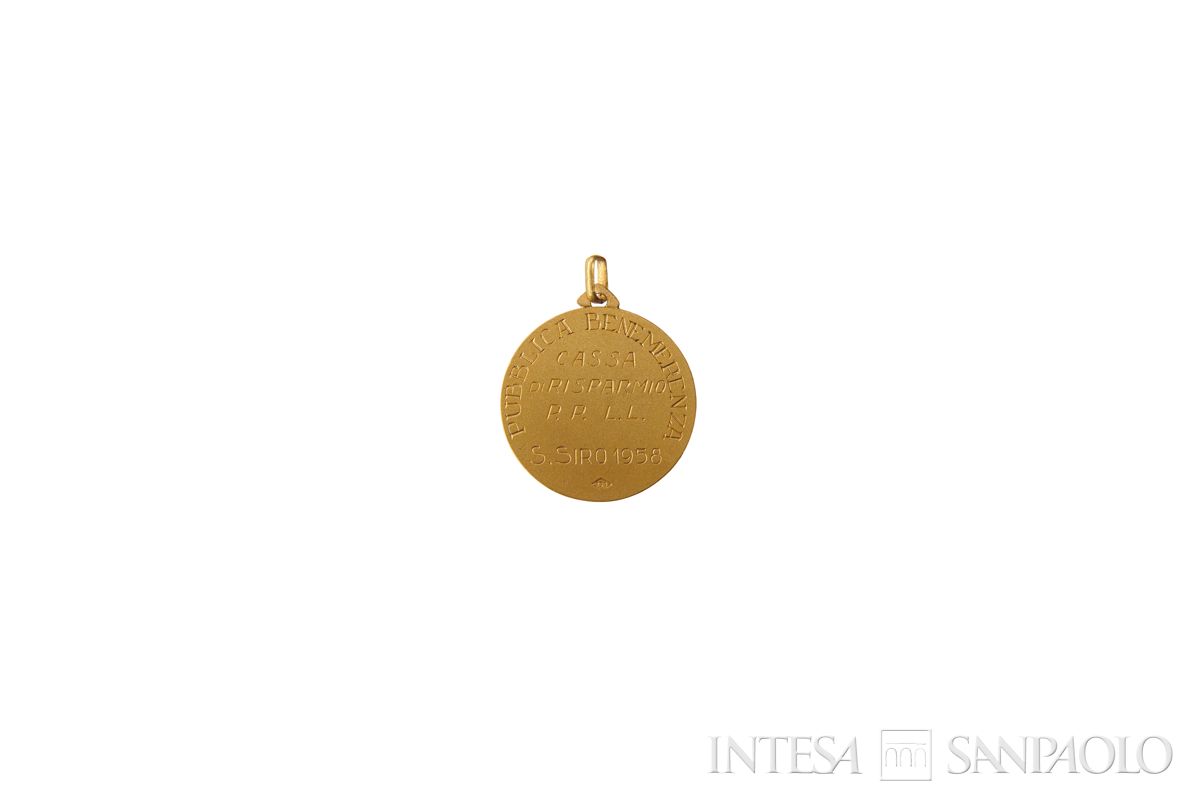Medaglia di benemerenza conferita a Cariplo dalla Città di Pavia, 1958 (retro)