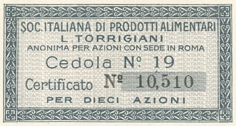 Italiana Prodotti Alimentari L. Torrigiani SpA, certificati azionari al portatore - dettaglio b