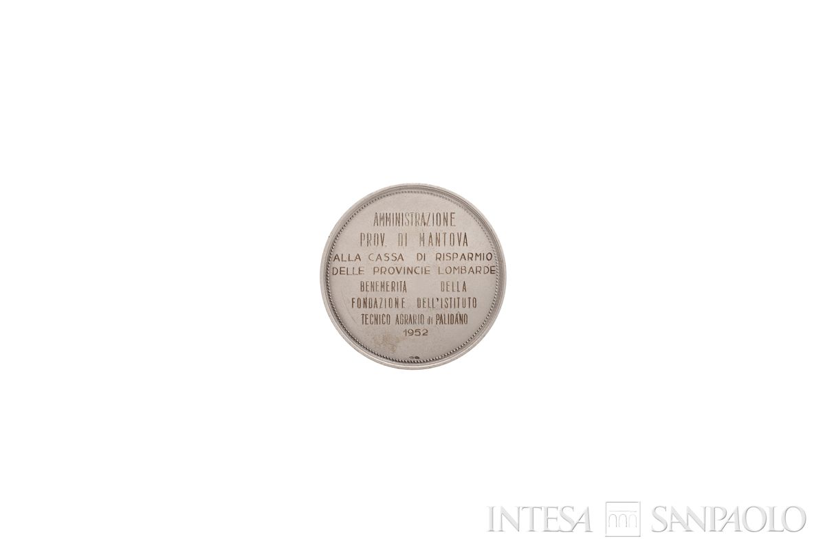 Medaglia di benemerenza offerta dall'Amministrazione Provinciale di Mantova a Cariplo, 1952 (retro)