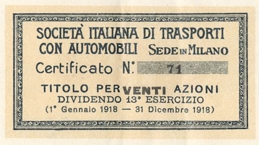 Italiana Trasporti con automobili SA SITA, certificati azionari al portatore - dettaglio b