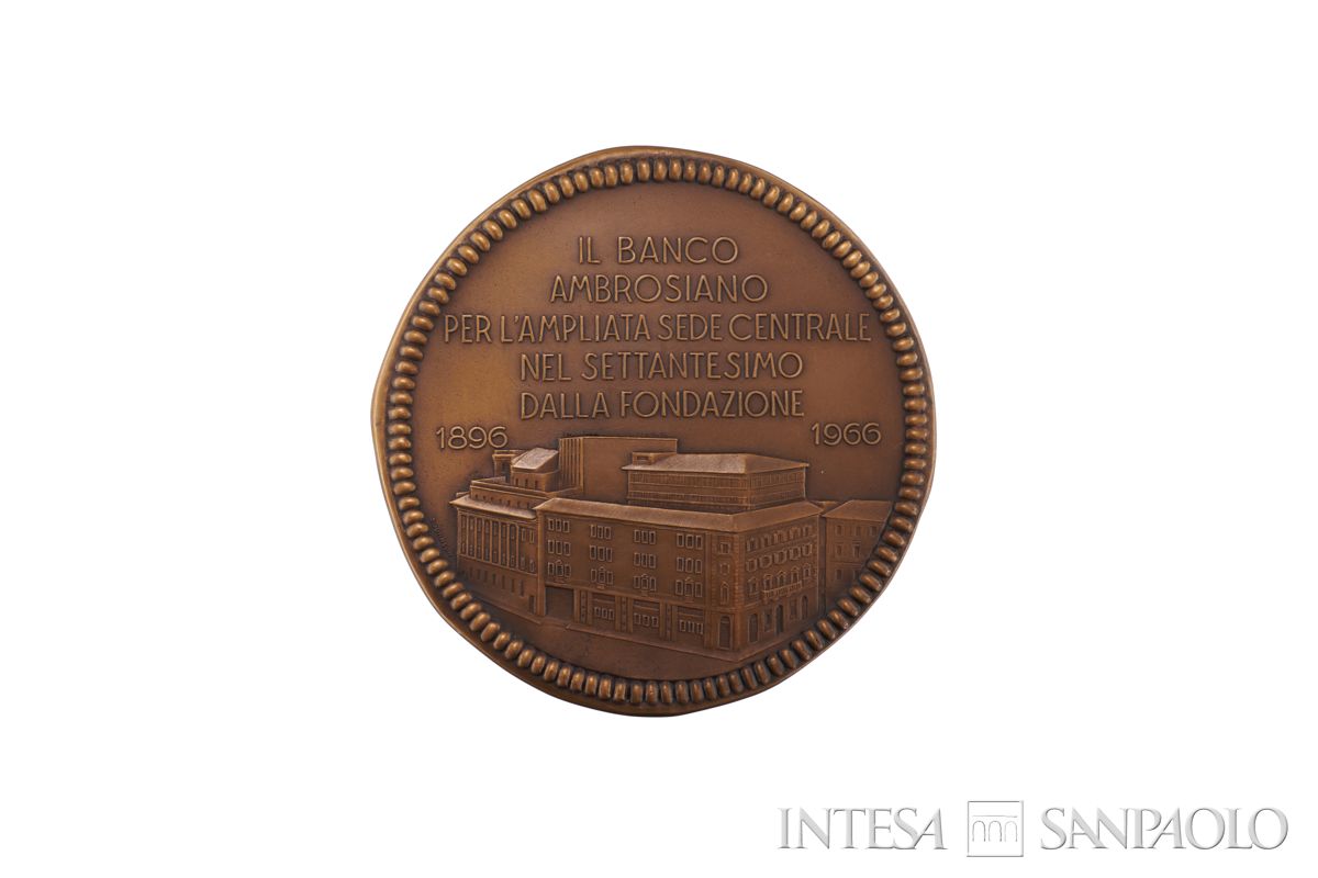 Medaglia per il 70° del Banco Ambrosiano, 1966 (retro)