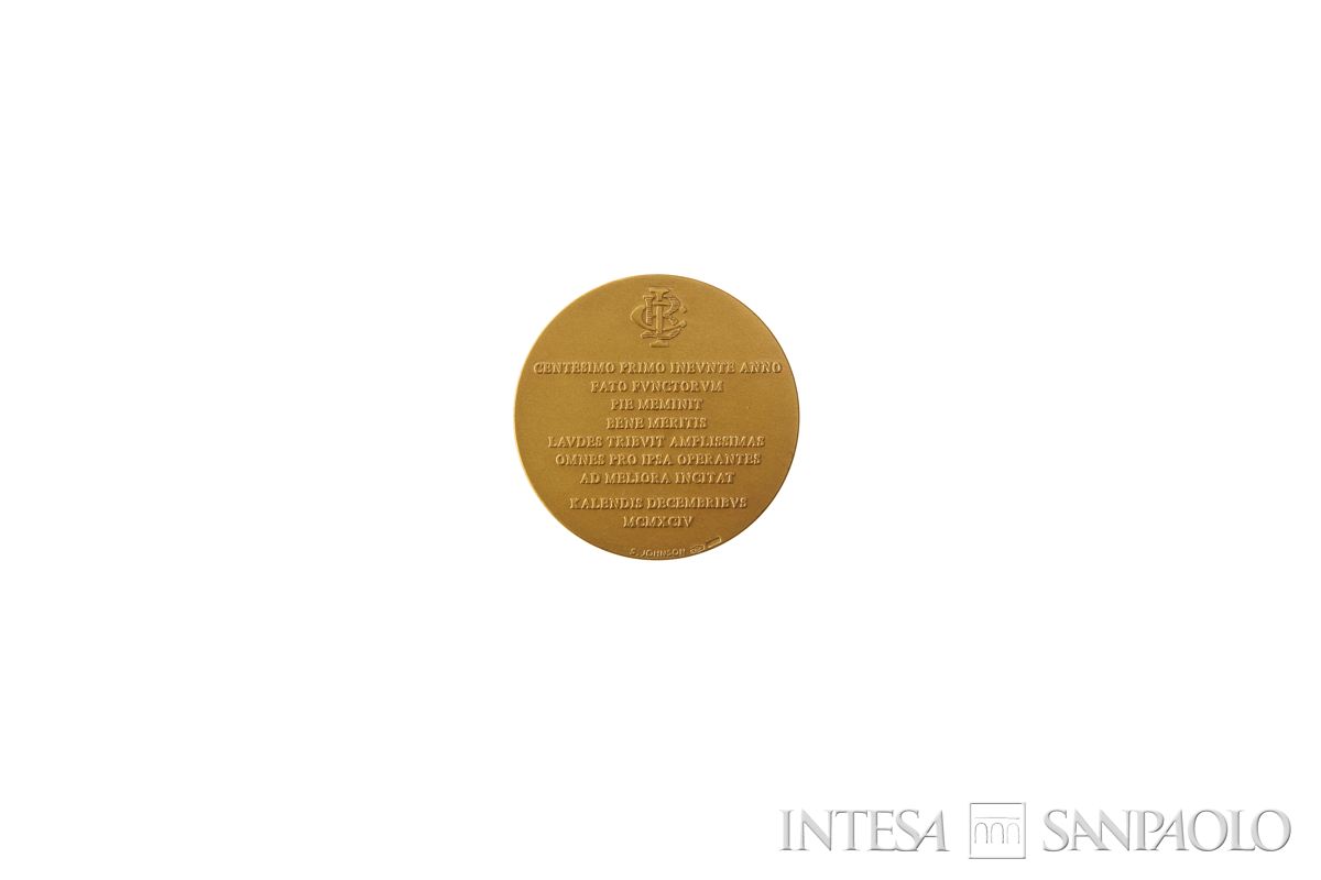 Medaglia in oro per il 100° anniversario della Banca Commerciale Italiana, 1994 (retro)