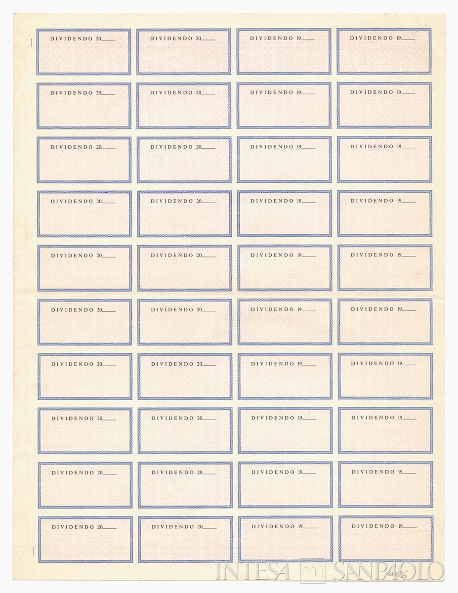 Gestioni alberghiere e di ristorazione SpA, certificato azionario nominativo - recto