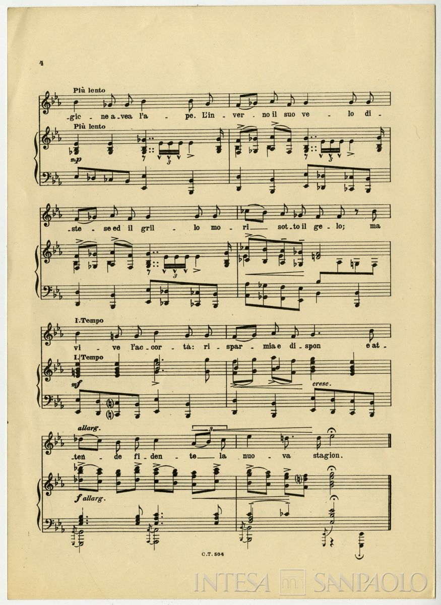 Cariplo, Inno del risparmio, 1929 (spartito)