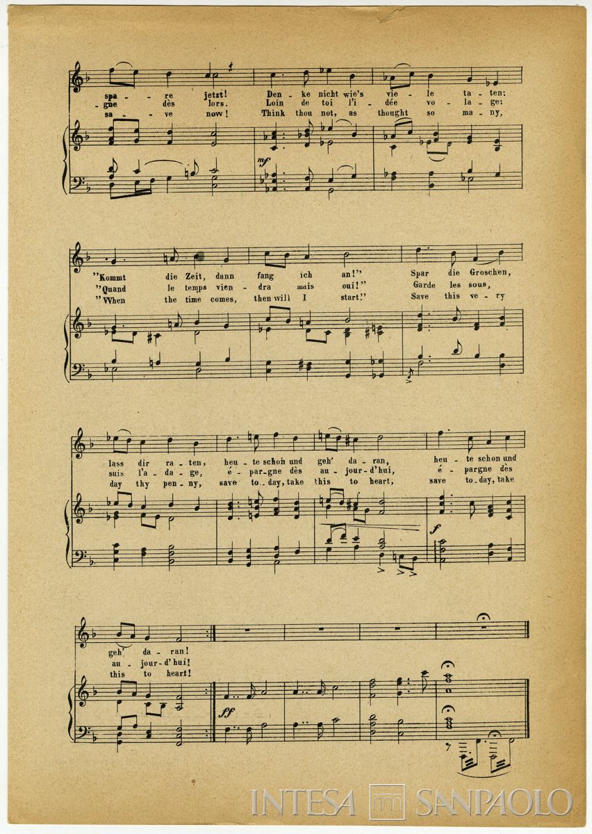 Giebisch-Kienzl, Inno del risparmio, 1931 (spartito)