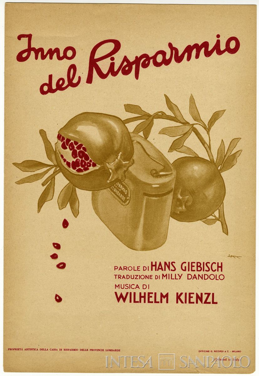 Cariplo, Inno del risparmio, 1932 (copertina di Leopoldo Metlicovitz)