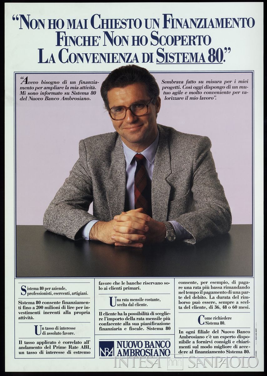 NBA, Manifesto pubblicitario del servizio di finanziamento Sistema 80, 1984