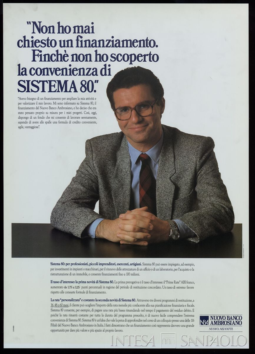 NBA, Manifesto pubblicitario del servizio di finanziamento Sistema 80, 1984