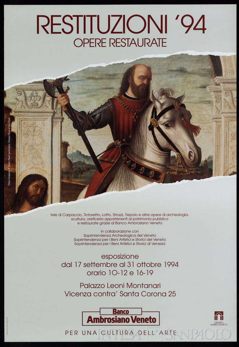 BAV, manifesto pubblicitario dell'iniziativa "Restituzioni", sponsorizzata dal Banco Ambrosiano Veneto, 1994