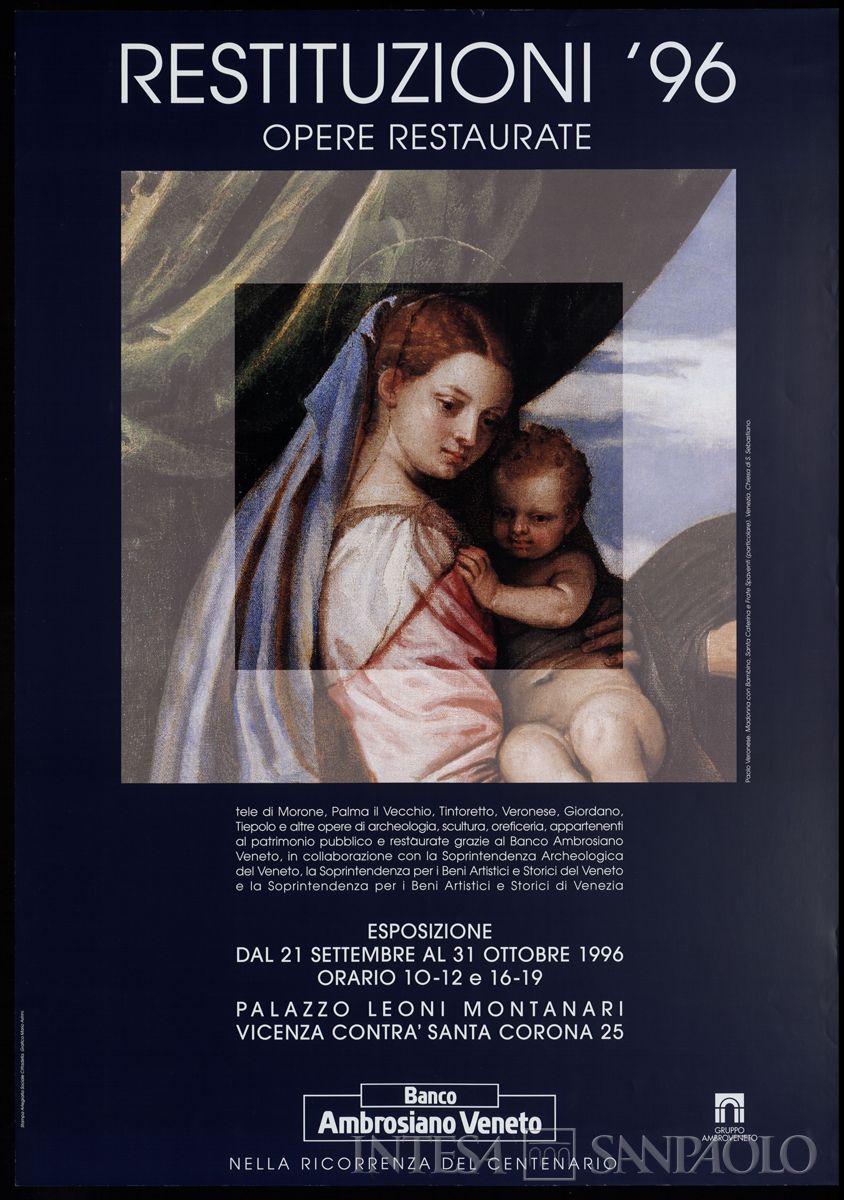 BAV, manifesto pubblicitario dell'iniziativa "Restituzioni", sponsorizzata dal Banco Ambrosiano Veneto, 1996