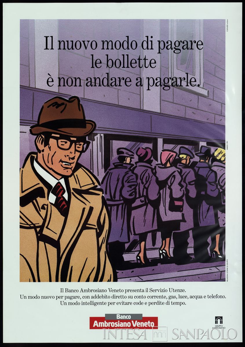 BAV - Pintér, manifesto pubblicitario del servizio di pagamento utenze, 1991