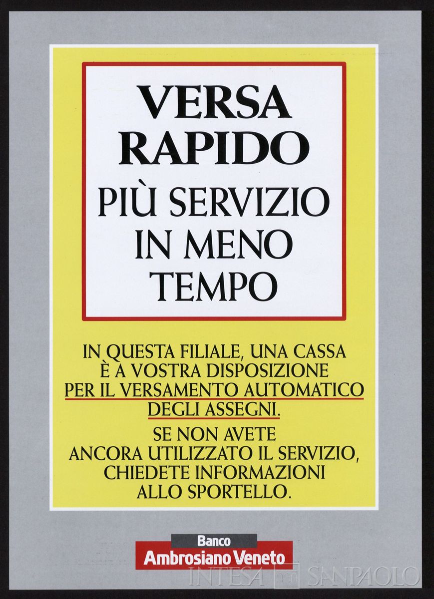 Locandina piccola, da esporre nelle filiali