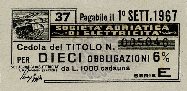 Adriatica di elettricità SpA, certificati obbligazionari al portatore - dettaglio b
