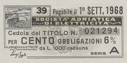 Adriatica di elettricità SpA, certificati obbligazionari al portatore - dettaglio c