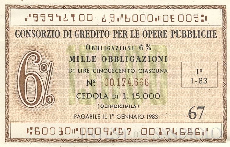Consorzio di Credito per le Opere Pubbliche, certificati obbligazionari al portatore - dettaglio c