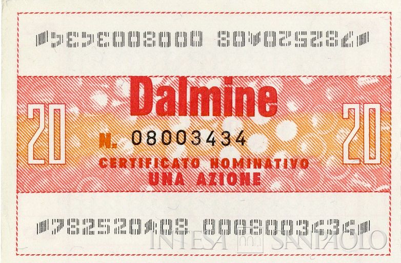 Dalmine SpA, certificato azionario nominativo - dettaglio