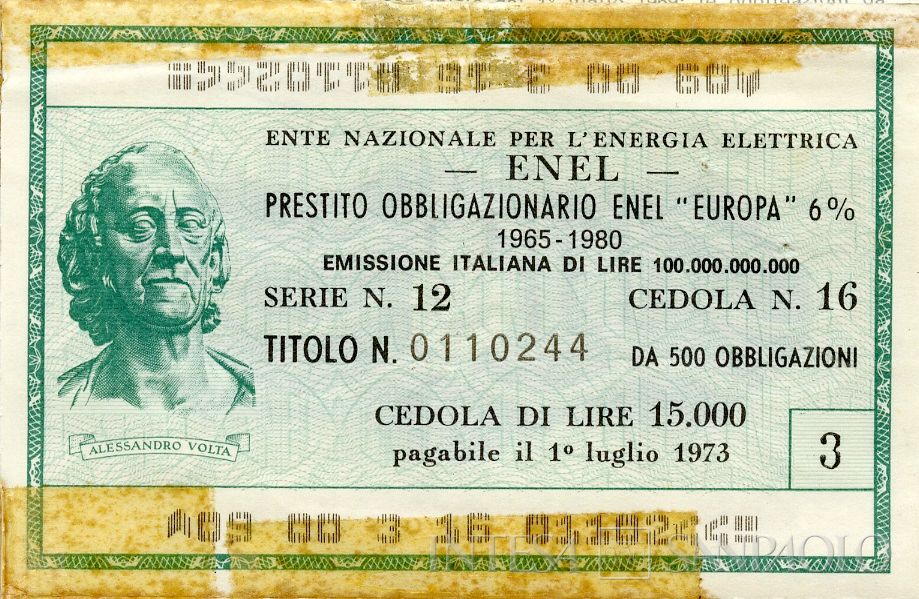 ENEL Ente nazionale per l'energia elettrica, certificati obbligazionari Enel "Europa" al portatore - dettaglio c