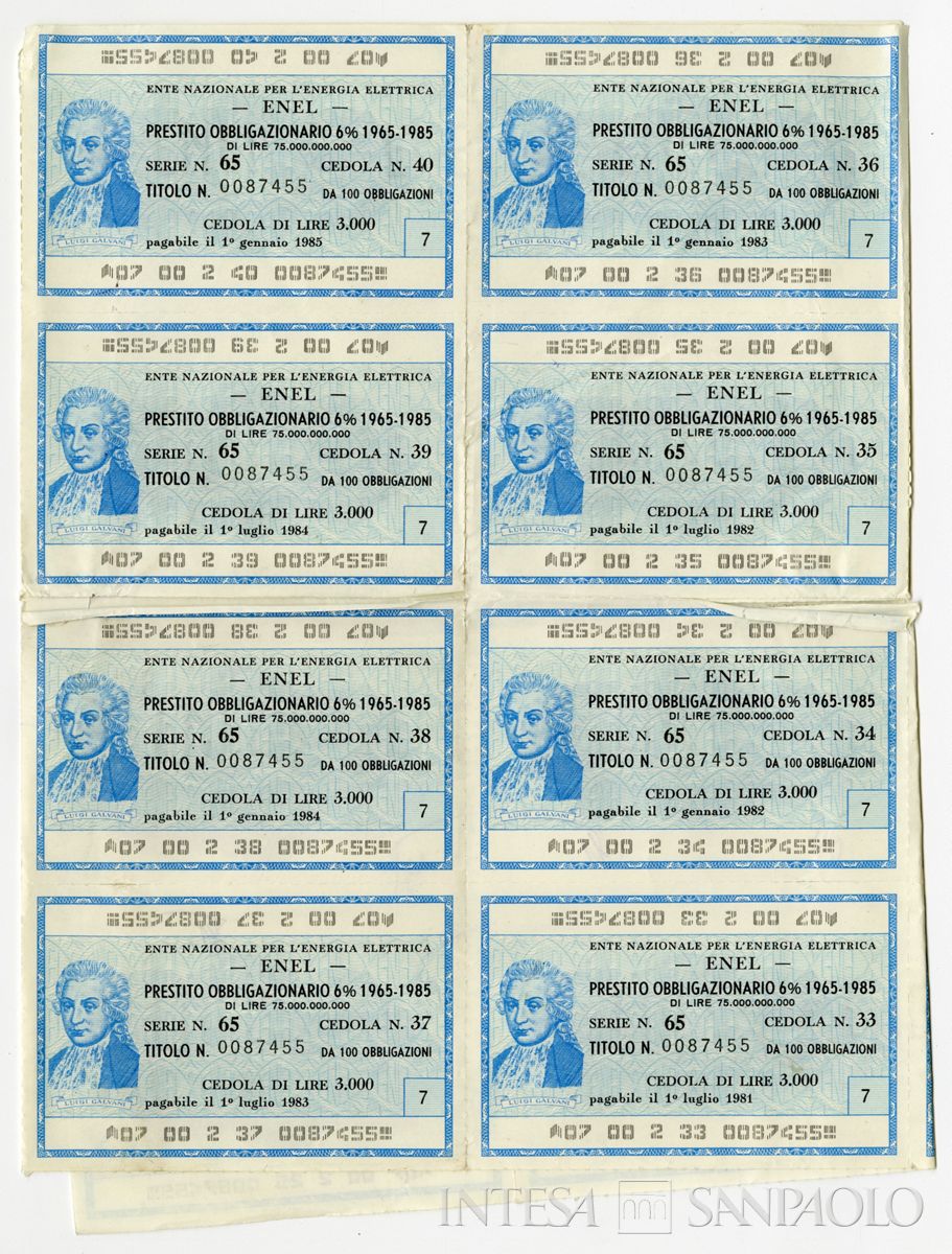 ENEL Ente nazionale per l'energia elettrica, certificati obbligazionari al portatore - a