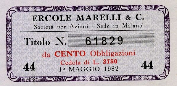 Ercole Marelli & C. SpA, certificati obbligazionari al portatore - dettaglio b