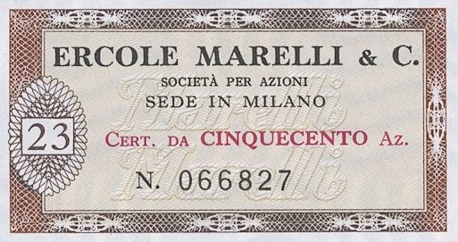 Ercole Marelli & C. SpA, certificati azionari nominativi - dettaglio b