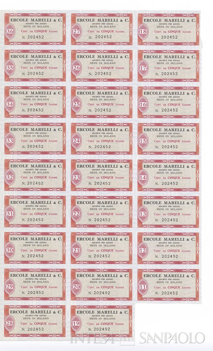Ercole Marelli & C. SpA, certificati azionari nominativi - recto b