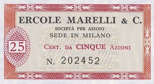 Ercole Marelli & C. SpA, certificati azionari nominativi - dettaglio b