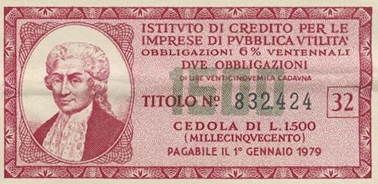 Istituto di credito per le imprese di pubblica utilità, certificato obbligazionario al portatore - dettaglio