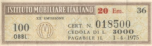 Istituto Mobiliare Italiano IMI, certificati obbligazionari al portatore - dettaglio b