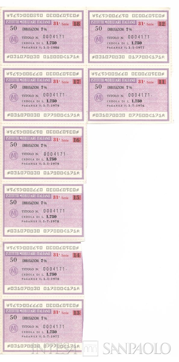 Istituto Mobiliare Italiano IMI, certificato obbligazionario al portatore - recto