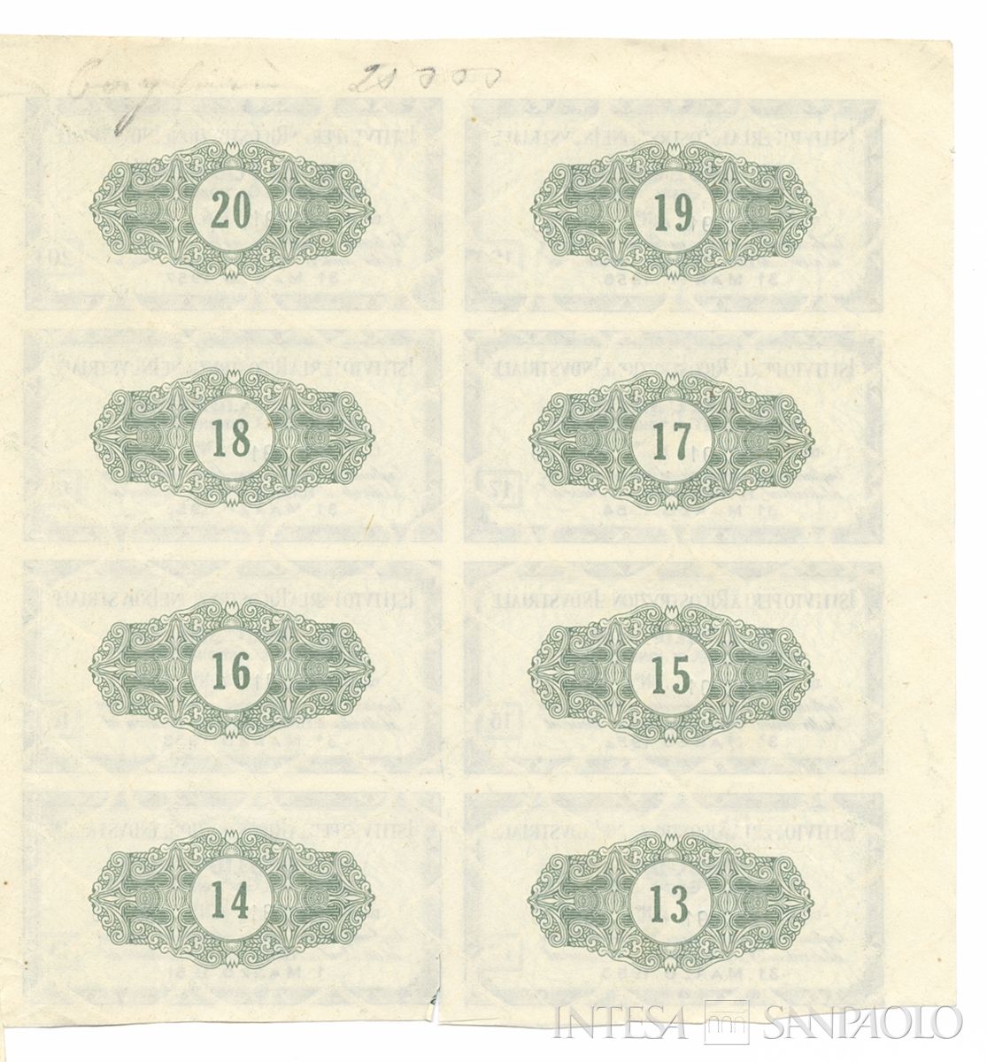 Istituto per la ricostruzione industriale IRI, certificato obbligazionario "Gestione IRI-Ferro" al portatore - verso