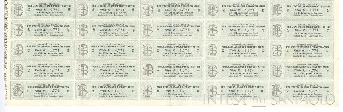 Italiana Extracarbone e prodotti affini SA, certificati azionari al portatore - recto b