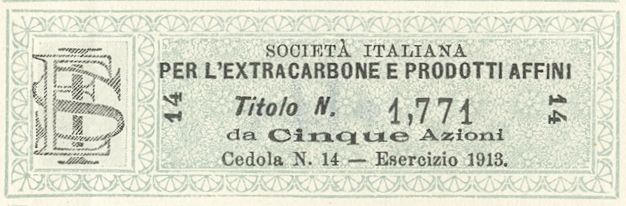 Italiana Extracarbone e prodotti affini SA, certificati azionari al portatore - dettaglio b