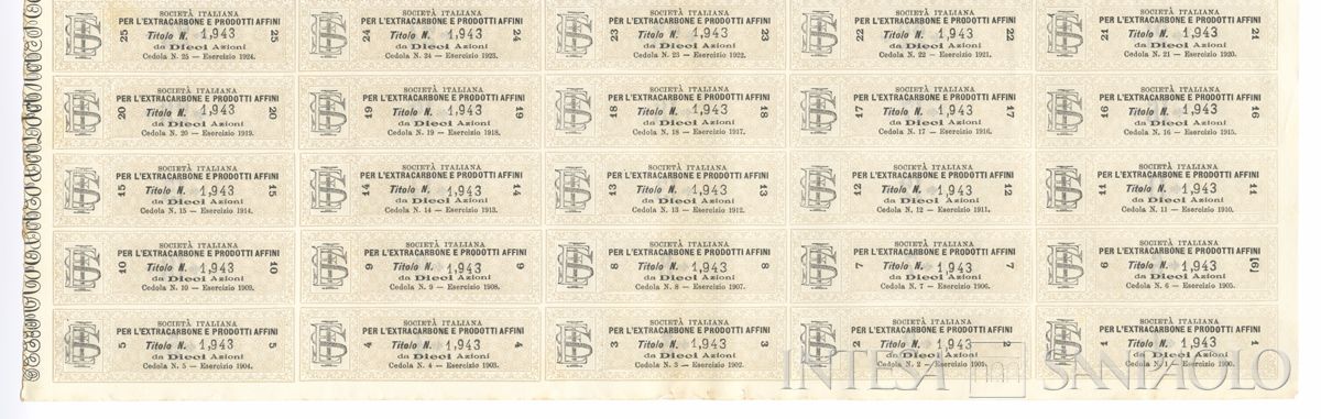 Italiana Extracarbone e prodotti affini SA, certificati azionari al portatore - recto c