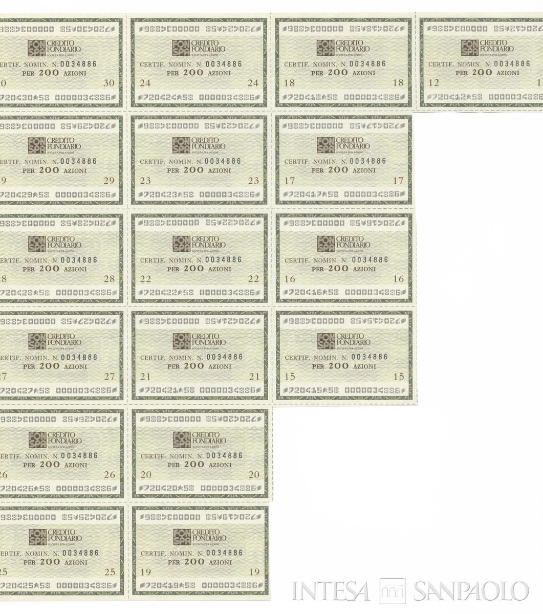 Credito Fondiario Spa, certificati azionari nominativi - recto h