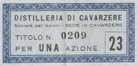 Distilleria di Cavarzere SpA, certificati azionari nominativi - dettaglio a