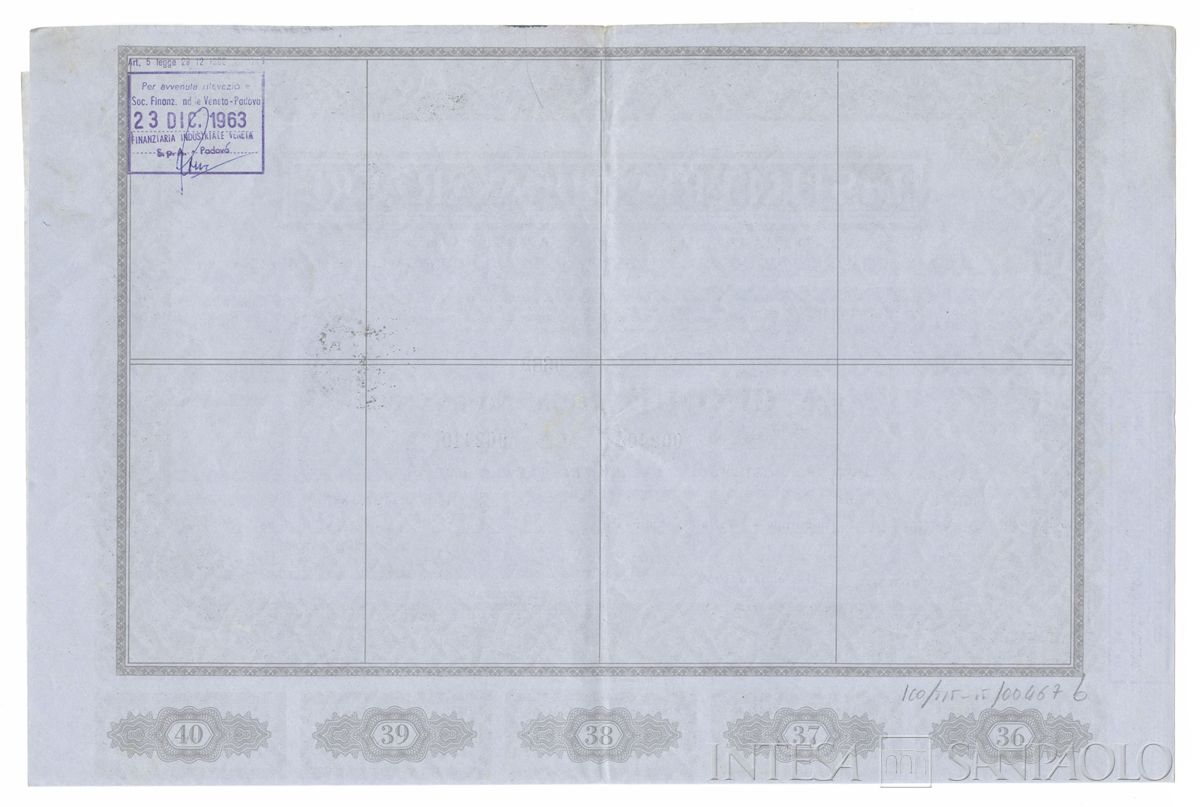 Distilleria di Cavarzere SpA, certificati azionari nominativi - verso b