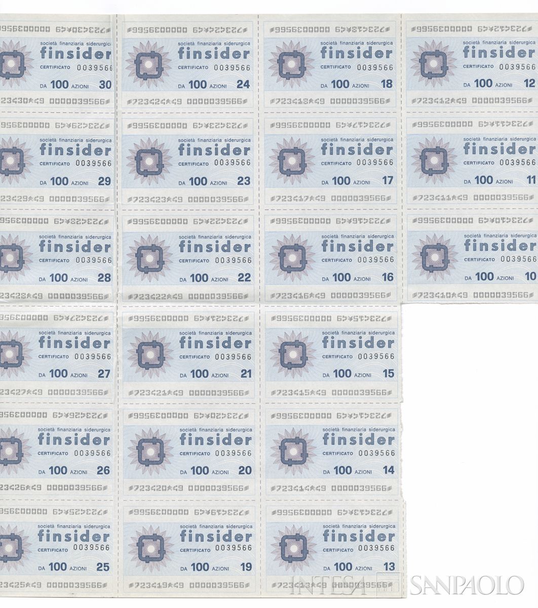 FINSIDER Società finanziaria siderurgica SpA, certificati azionari nominativi - recto b
